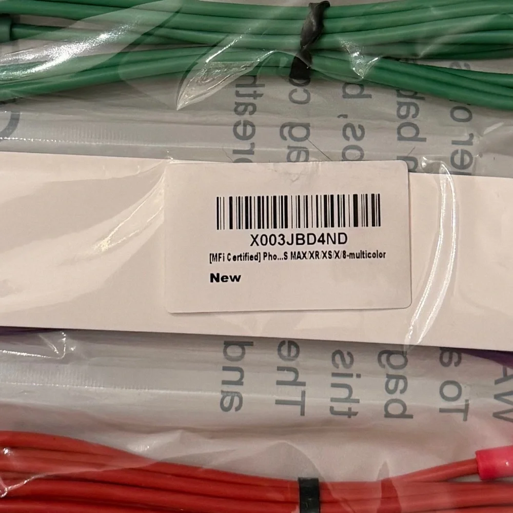 Set of 6 Colorful USB to Lightning Charging Cables – Assorted Colors